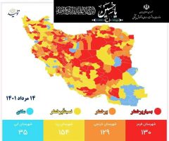 جدیدترین رنگ‎بندی کرونایی کشور
